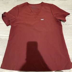 Figs Dark Cherry Catarina Scrub Top